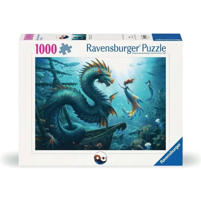Puzzle Ravensburger 1000 dielikov Čarovné hlbiny: Drak, morská panna a korytnačky