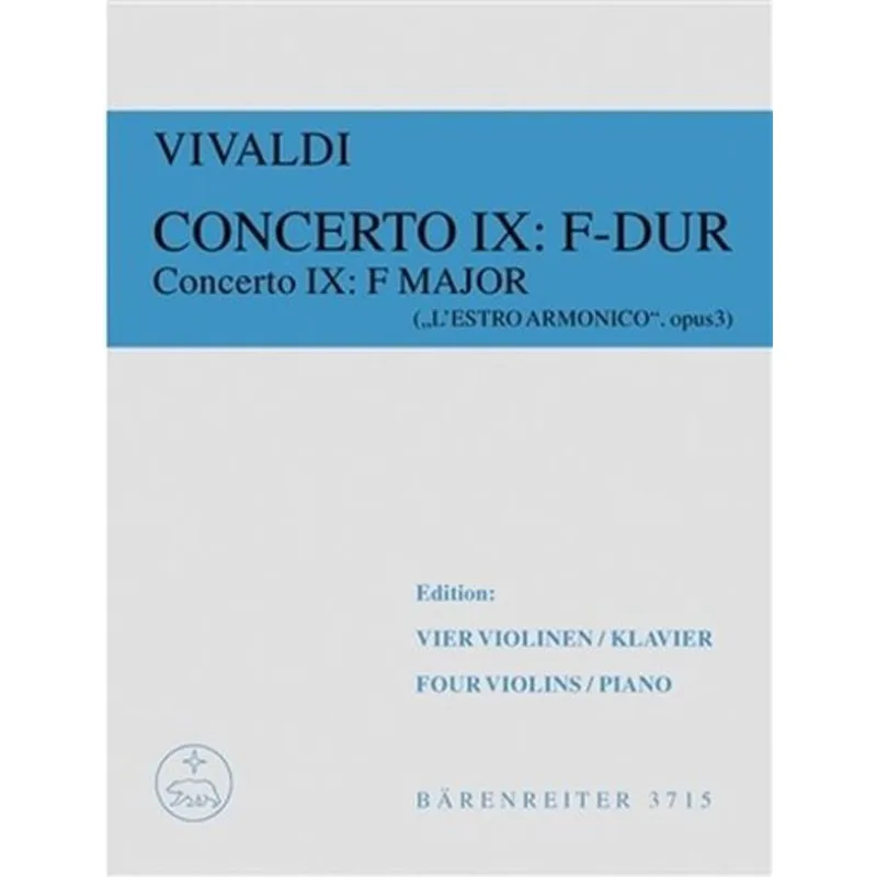 Bärenreiter Koncert pro čtyři housle, dvě violy, violoncello a basso continu