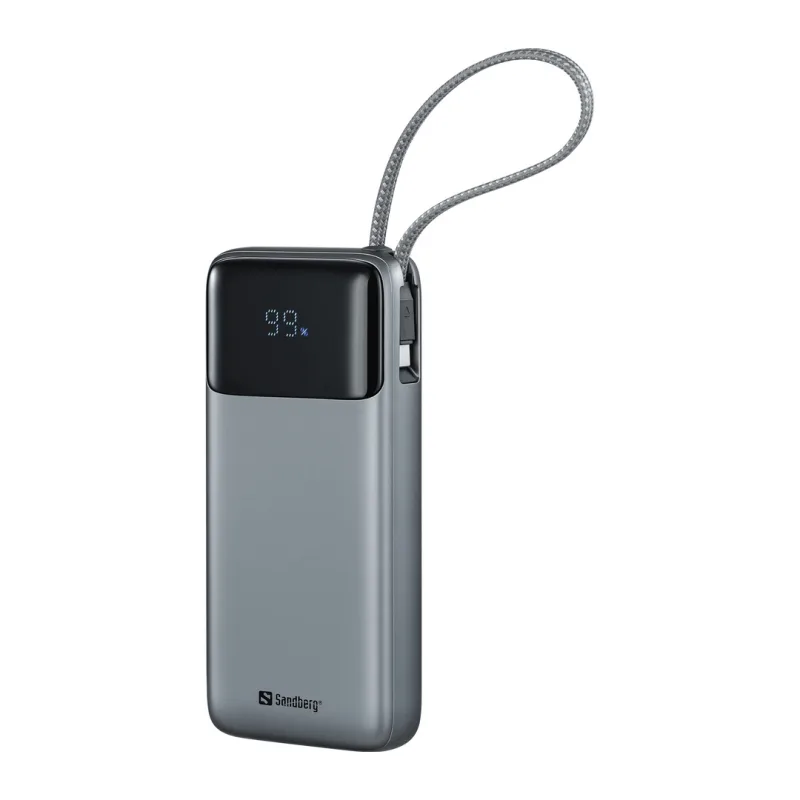 NONAME Sandberg All-in1 Powerbank 20000 mAh PD 67W, powerbanka s integrovaným USB-C kabelem, černá 421-29