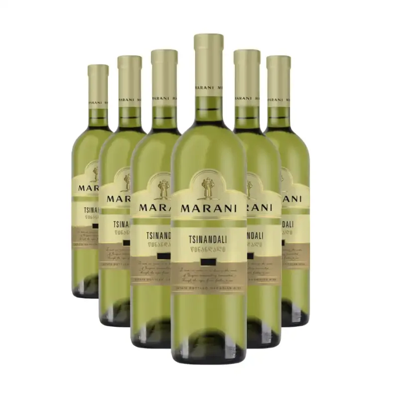 MARANI 6x Marani TSINANDALI biele suché víno 13% obj. (holá lahev) degustační sada po 750 ml.