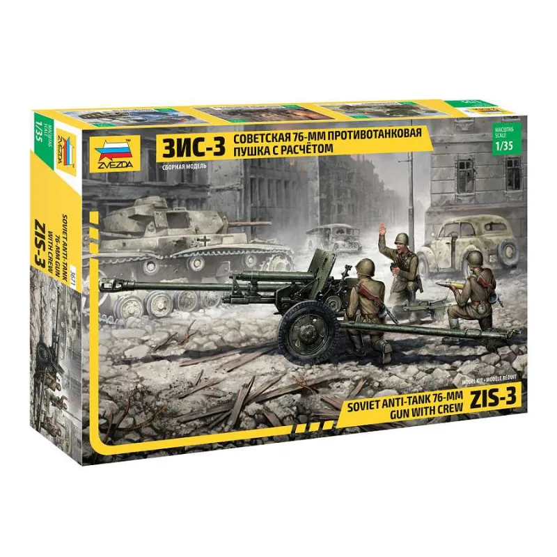 Zvezda Model Kit military 3671 - ZIS-3 s posádkou (1:35)