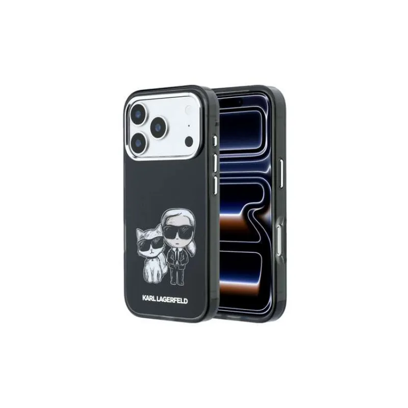 Karl Lagerfeld PU Semi Wrap Smooth Sketch Bodies Magsafe kryt iPhone 18 Pro Max čierna (57983131734)