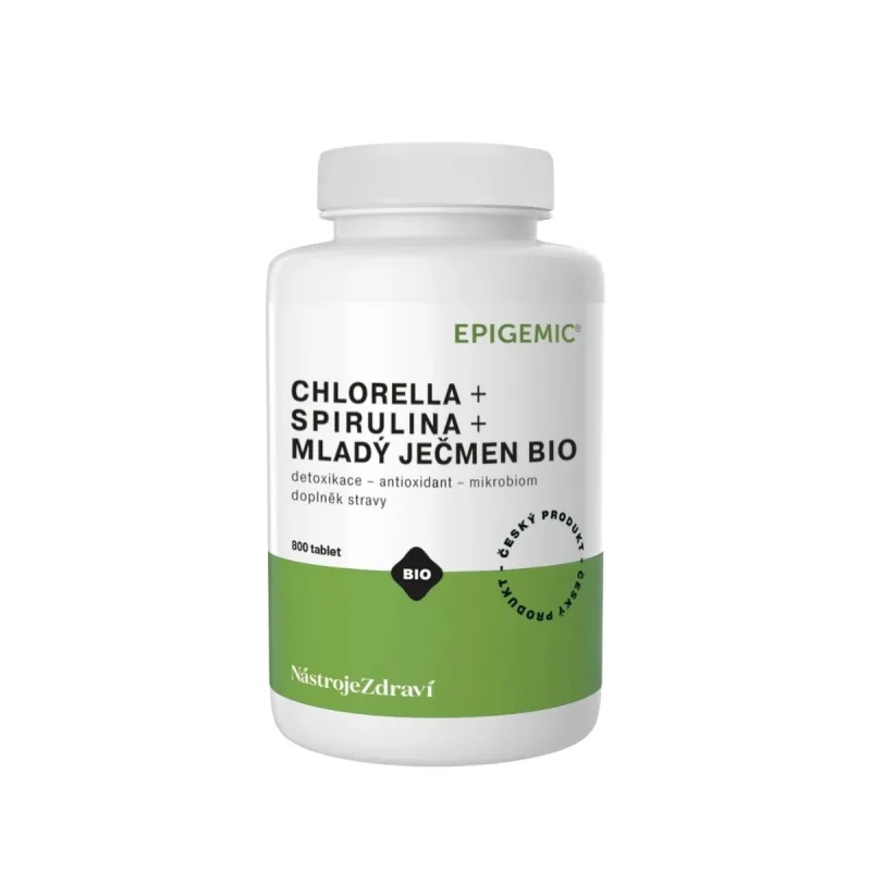 Epigemic® Chlorella+Spirulina+Mladý Jačmeň BIO - 800 tabliet -