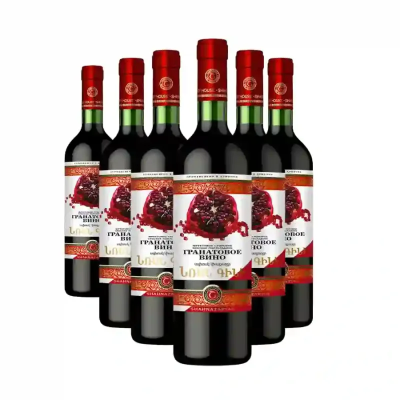 SHAHNAZARYAN 6x Shahnazaryan GRANÁTOVÉ VÍNO polosladké 12,5% obj. (holá lahev) degustační sada po 750 ml.