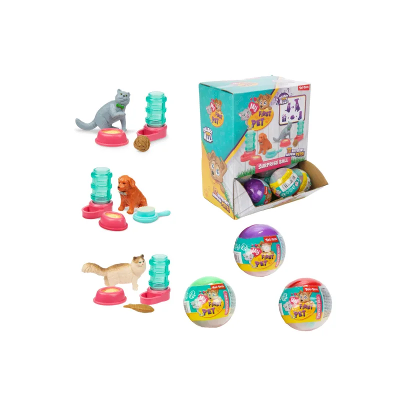 Teddies Loptička s prekvapením plast 6cm zvieratko s doplnkami mix farieb
