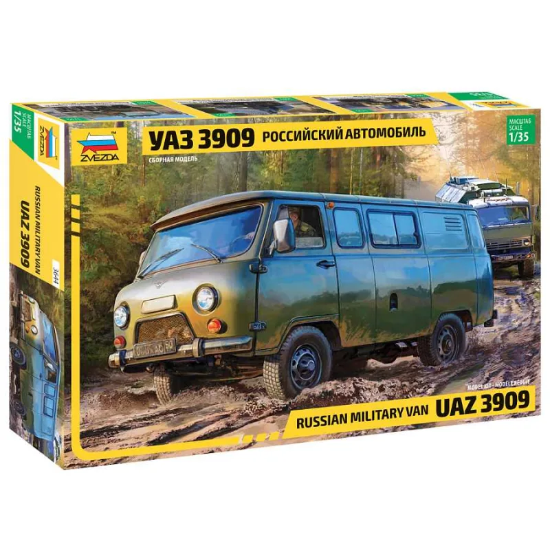 Zvezda Model Kit military 3644 - UAZ 3909 Russian Military Van (1:35)
