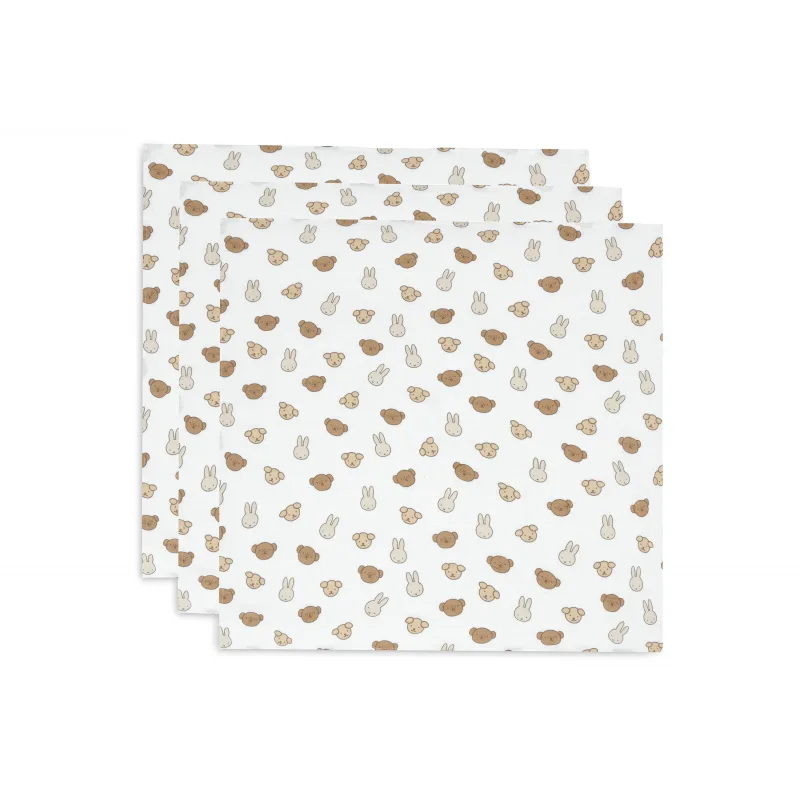 Jollein Plienky 3 ks 70x70 cm Miffy & Friends