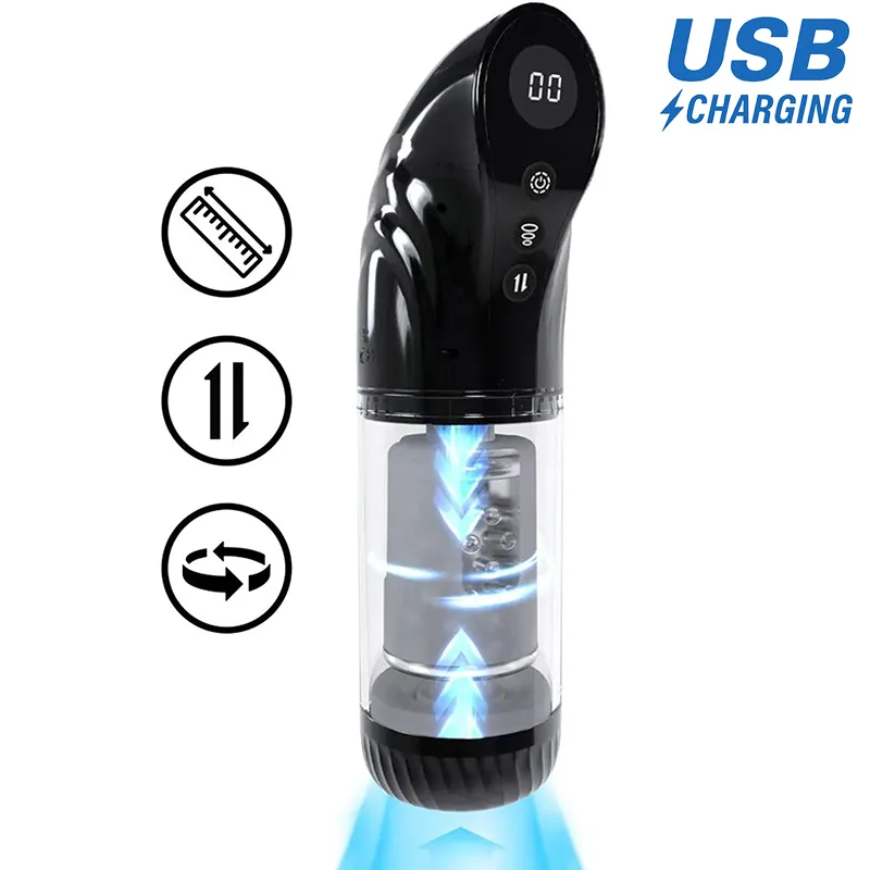 Shots StrokeMate Suction Rotation and Thrusting Masturbator Pump