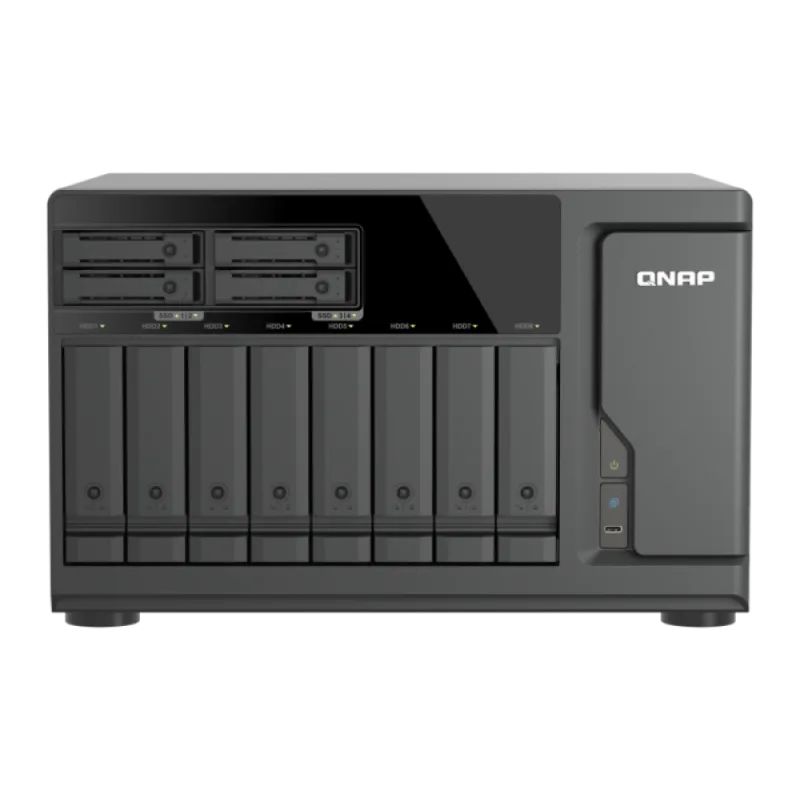 QNAP TVS-h1277AX-R5-16G (AMD Ryzen 5, 16GB DDR5 RAM, 8x 3,5"+ 4x 2,5", 3x PCIe, 2x 2,5GbE, 2x 10GbE) TVS-h1277AX-R5-16G