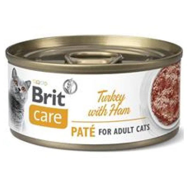 Brit Care Cat konz. Turkey Paté with Ham 70g
