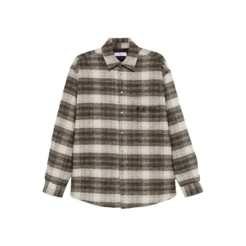 Martine Rose Check-Pattern Overshirt Jacket Brown - L