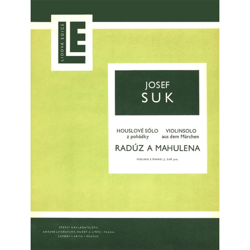 Bärenreiter Houslové sólo ze scénické hudby k Zeyerově hře Radúz a Mahulena