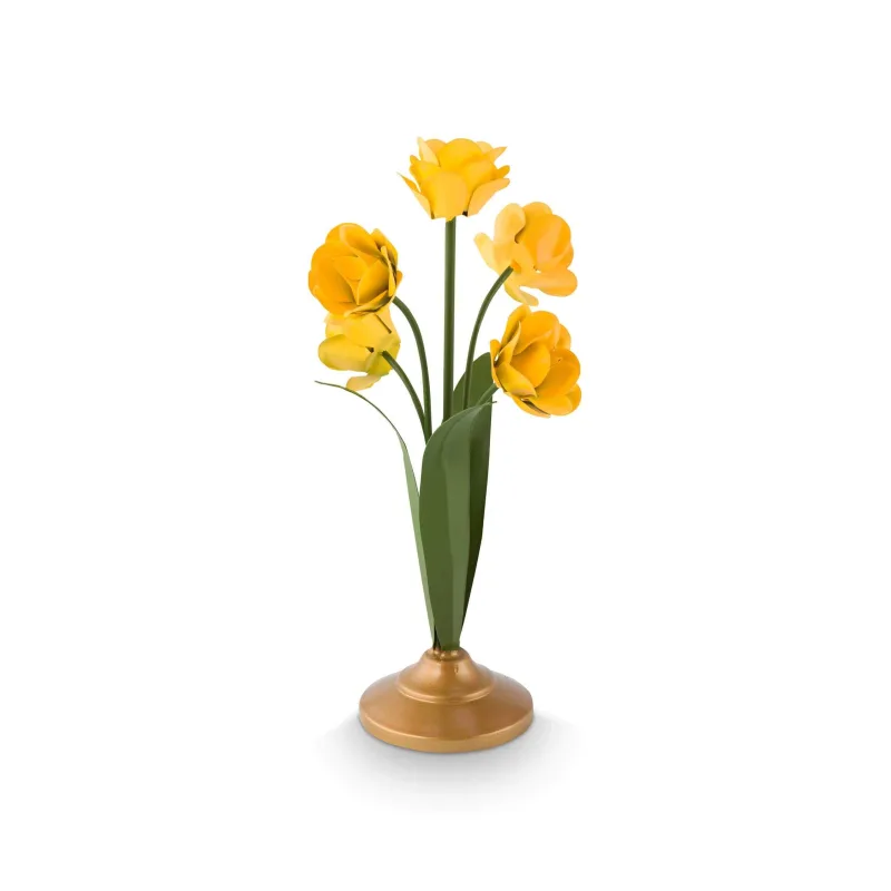 Pip Studio kovový svícen Flower - žlutý