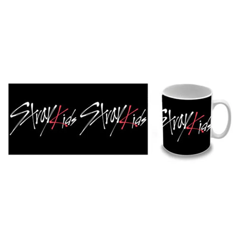 Stray Kids - Logo on Black Background (hrnček)