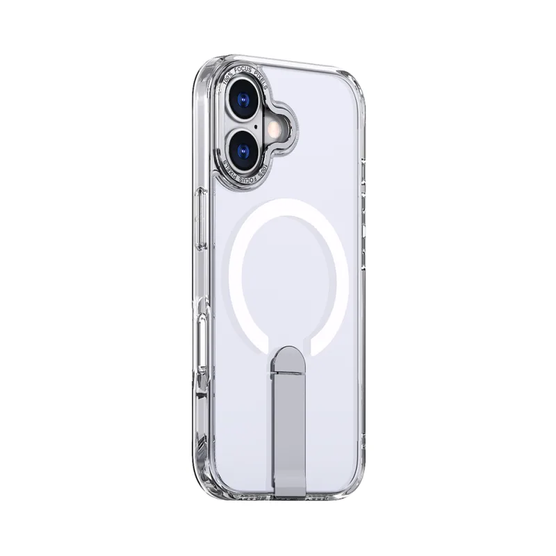 Kryt Hybrid Armor X pre iPhone 17 so stojanom, kompatibilný s MagSafe – priehľadný