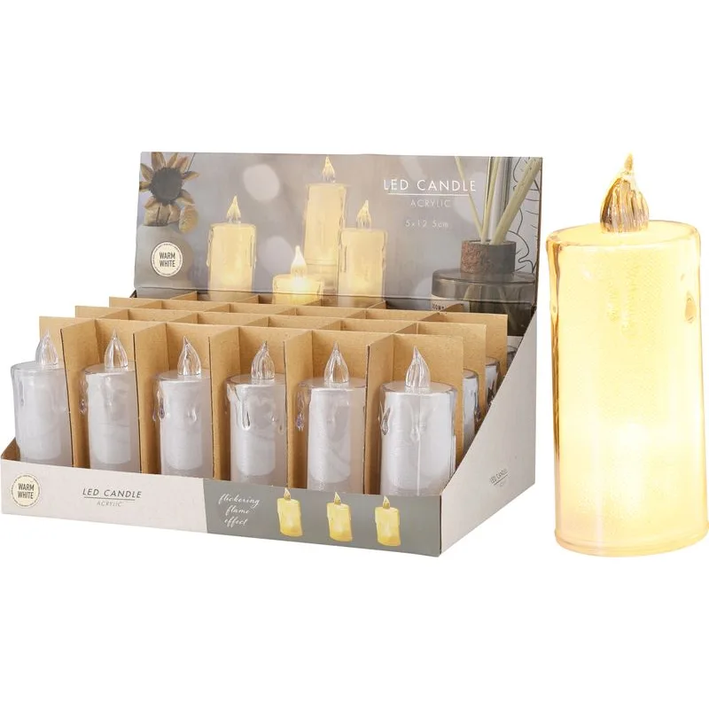 Sviečka, vianočná, LED, 12,5 cm, sellbox 24ks