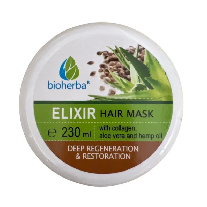 Bioherba Vlasová maska Elixír s kolagénom, aloe vera a konopným olejom - 230 ml -
