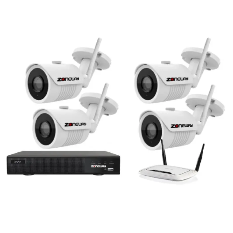4MPx WIFI kamerový IP set - 4x NC950+, NVR3016| ZONEWAY 4-NC950+3016