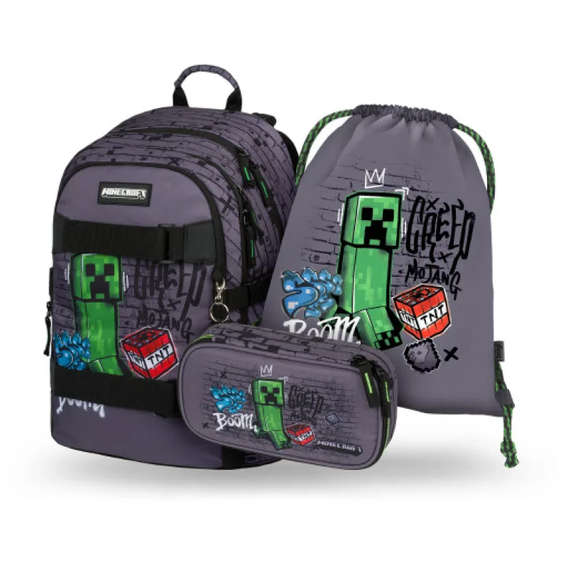 BAAGL SET 3 Skate Minecraft TNT: Batoh, Etue, Sáček
