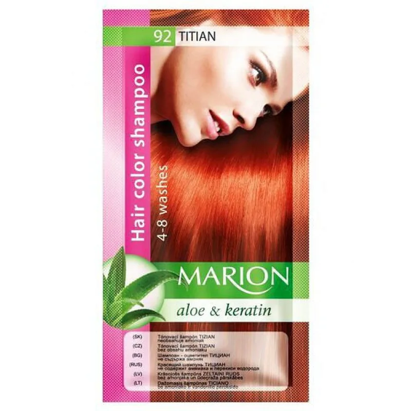 MARION Hair Color Shampoo 92 Titian - farebný tónovací šampón 40ml - tizián
