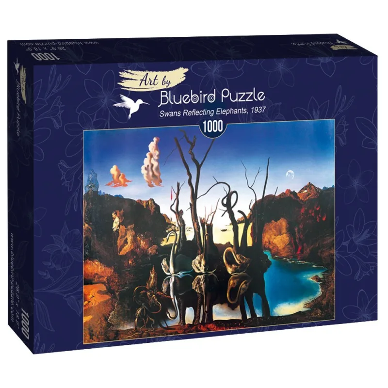 Bluebird Puzzle Labute odrážajúce sa vo vode ako slony 1000 dielikov