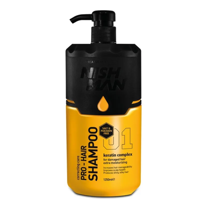Pánsky keratínový šampón na vlasy NISH MAN Pro-hair shampoo 1250 ml