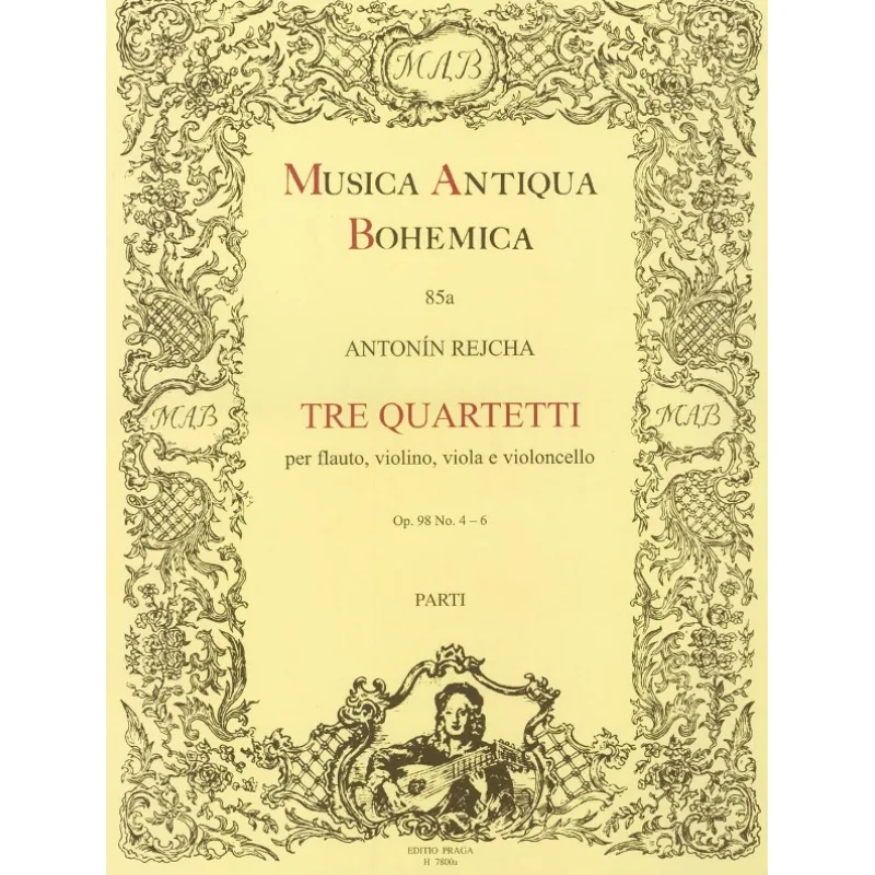 Bärenreiter Tre quartetti per flauto, violino, viola e violoncello op. 98, č