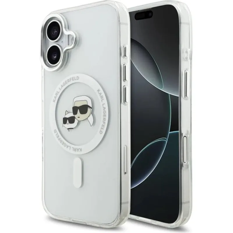 Karl Lagerfeld IML K&CH Heads Metal Frame MagSafe MagSafe kryt iPhone 17 priehľadná