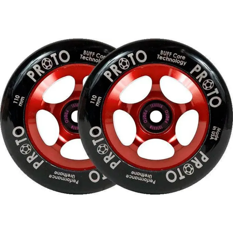 Kolieska Proto Spoked Sliders Black On Red 110 mm 2 ks