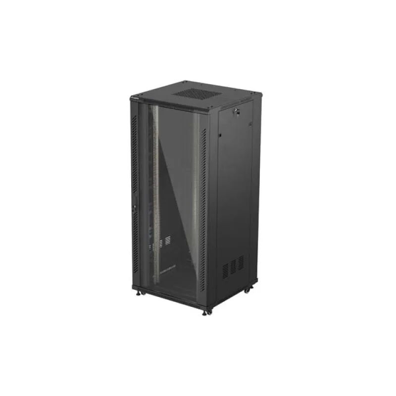 19" VOLNĚ STOJÍCÍ RACKOVÁ SKŘÍŇ 37U 800X800 ČERNÉ SKLENĚNÉ DVEŘE LANBERG (PLOCHÉ BALENÍ) FF01-8837-12B