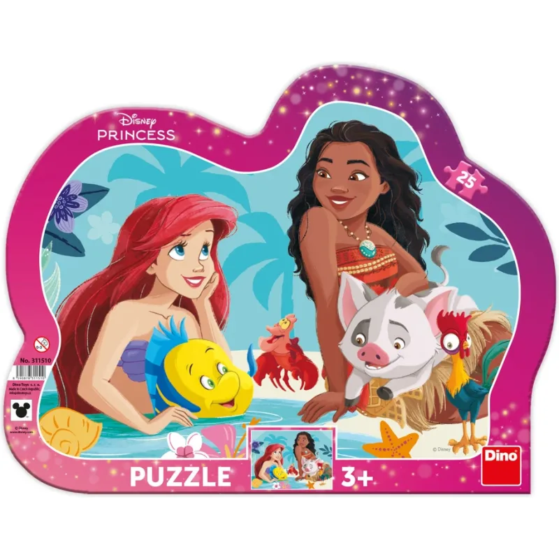 Doskové puzzle Dino 25 dielikov Disney Princezné: Ariel a Moana