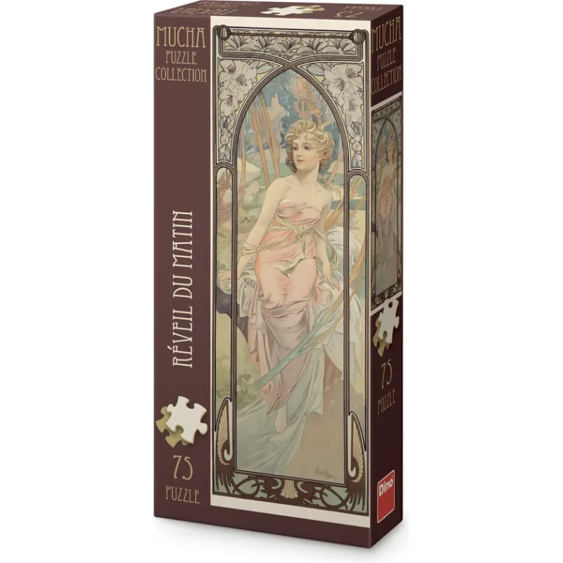 Vertikálne puzzle Dino 75 dielikov Alfons Mucha – Prebudenie rána