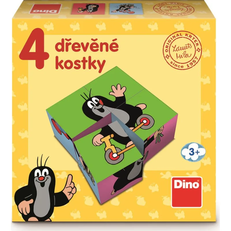 DINO Obrázkové kostky Krteček, 4 kostky