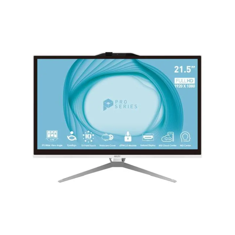 MSI PC AIO PRO AP222T (PRO AP222T 14MA-664XEU), i3-14100, 21.5" FHD, Anti-Glare, Touch, 16GB, 512GB SSD, No OS, White (PRO AP222T 14MA-664XEU)