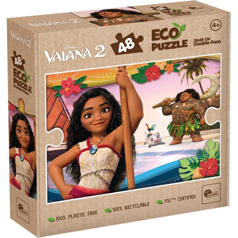 Oboustranné ECO puzzle Lisciani 48 dílků Vaiana 2 (s omalovánkou)