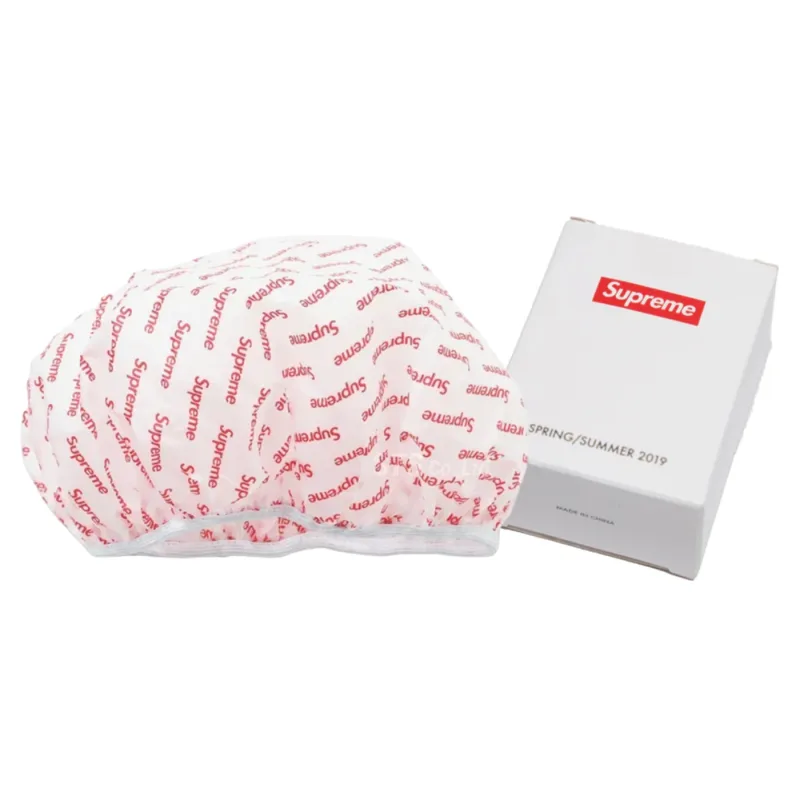 Supreme Shower Cap SS19 Season Gift White Red - OS
