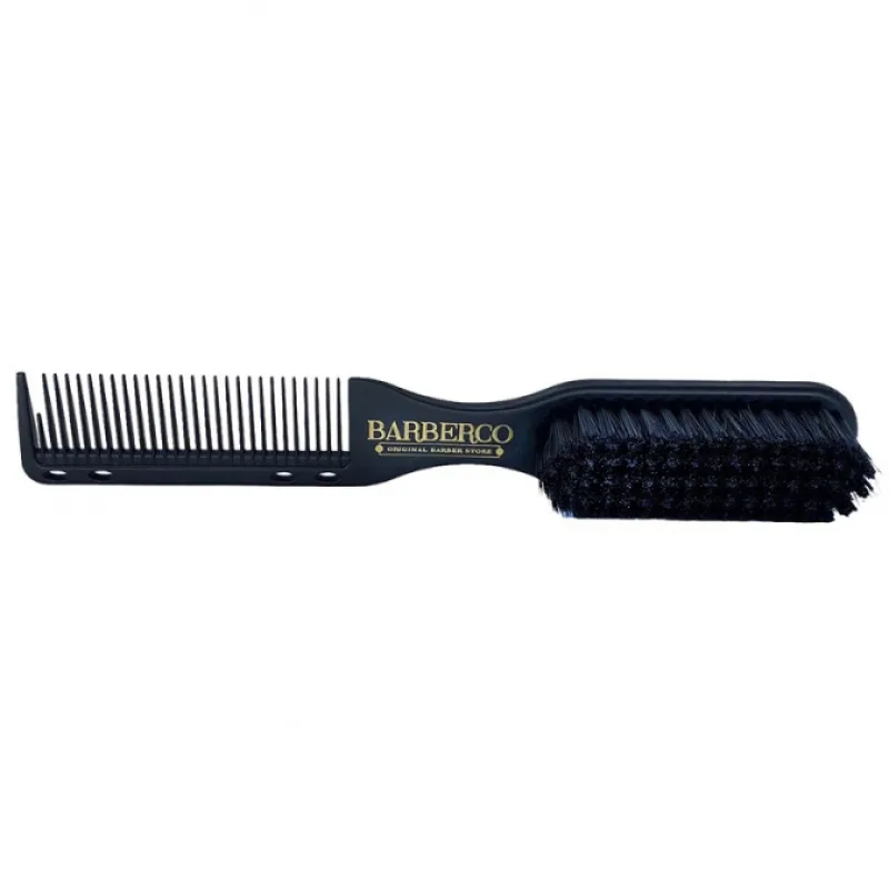 BARBER BARBERCO Fade Brush And Comb - hrebeň a čistiaca kefka na odstránenie vlasov 2v1