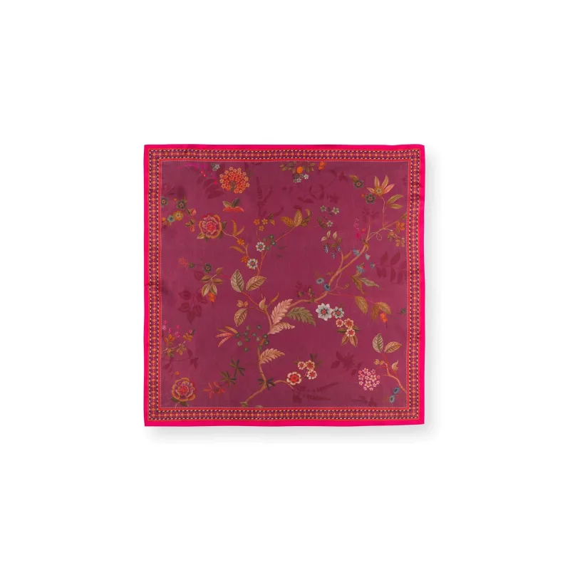 Pip Stylově hedvábný šátek Bodhi Flower - červený