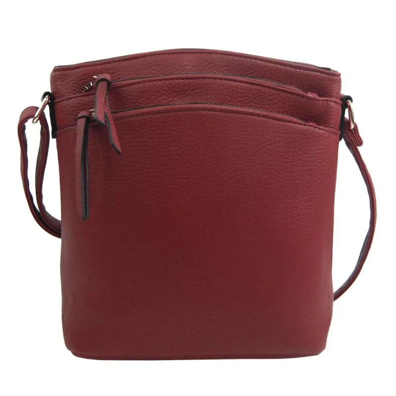 INT. COMPANY Červená dámska crossbody kabelka so zlatými doplnkami