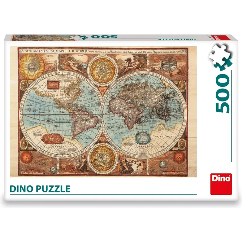 Dino Puzzle Mapa sveta r. 1626, 500 dielikov
