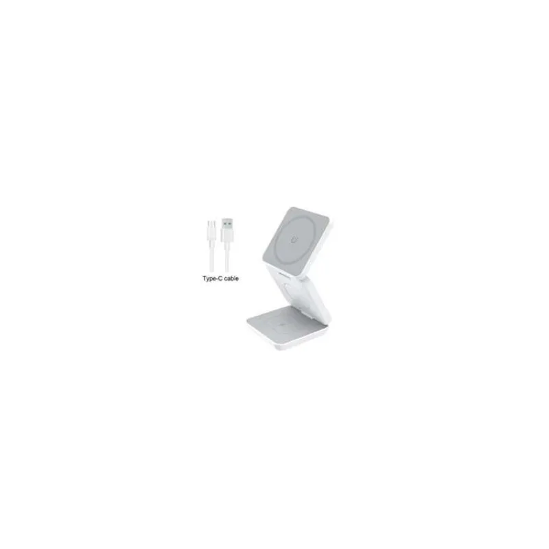 1stCOOL Qi bezdrôtová skladacia nabíjačka 3v1, MagSafe, biela, USB-C (TN-WC10White)