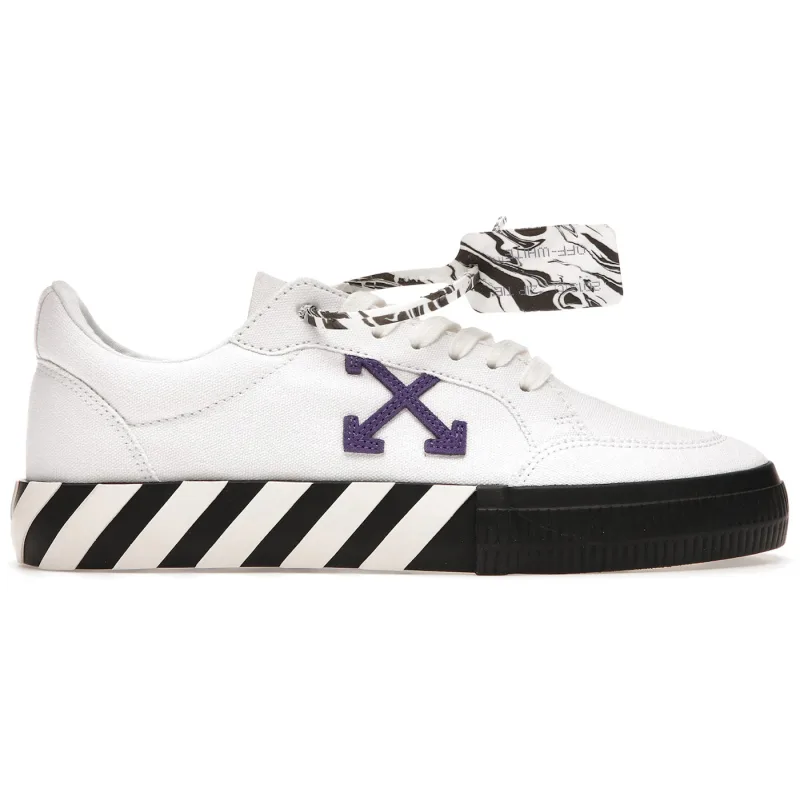 Off-White Vulcanized Vulc Low Top Canvas Sneakers White Purple (SS21) - 44