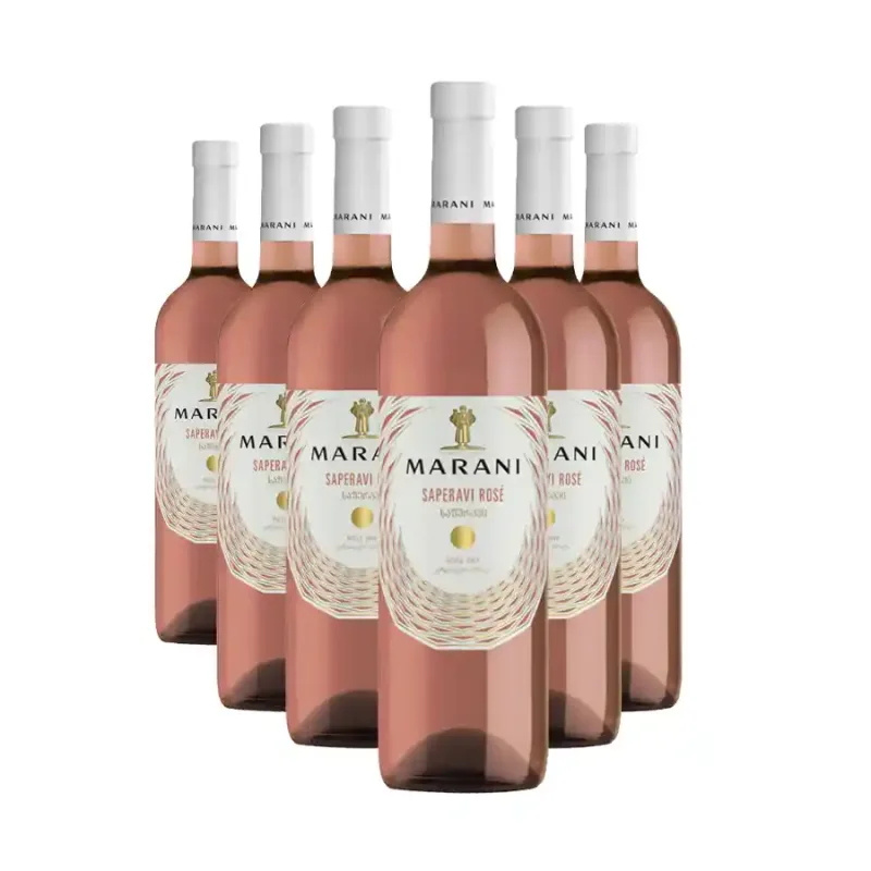 MARANI 6x Marani ROSE SAPERAVI suché víno 12% obj. (holá lahev) degustační sada po 750 ml.