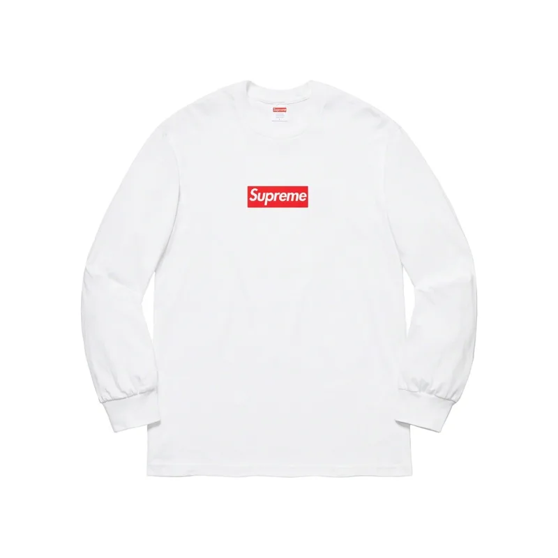 Supreme Red Box Logo LS Long-sleeved tee White - M