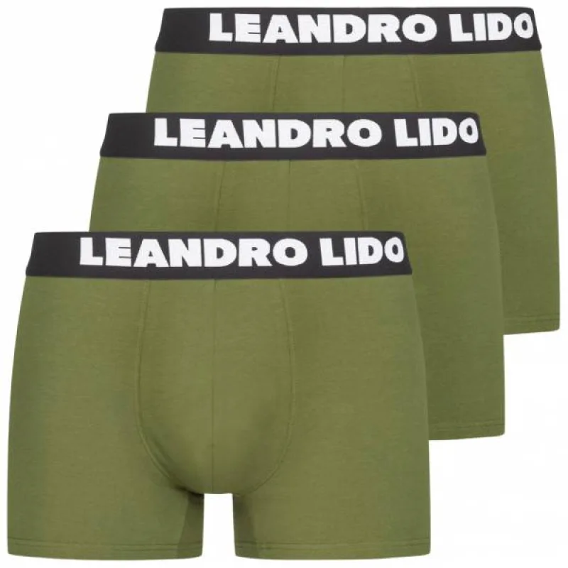 LEANDRO LIDO Pánske Boxerky 3Pack Zelené XL