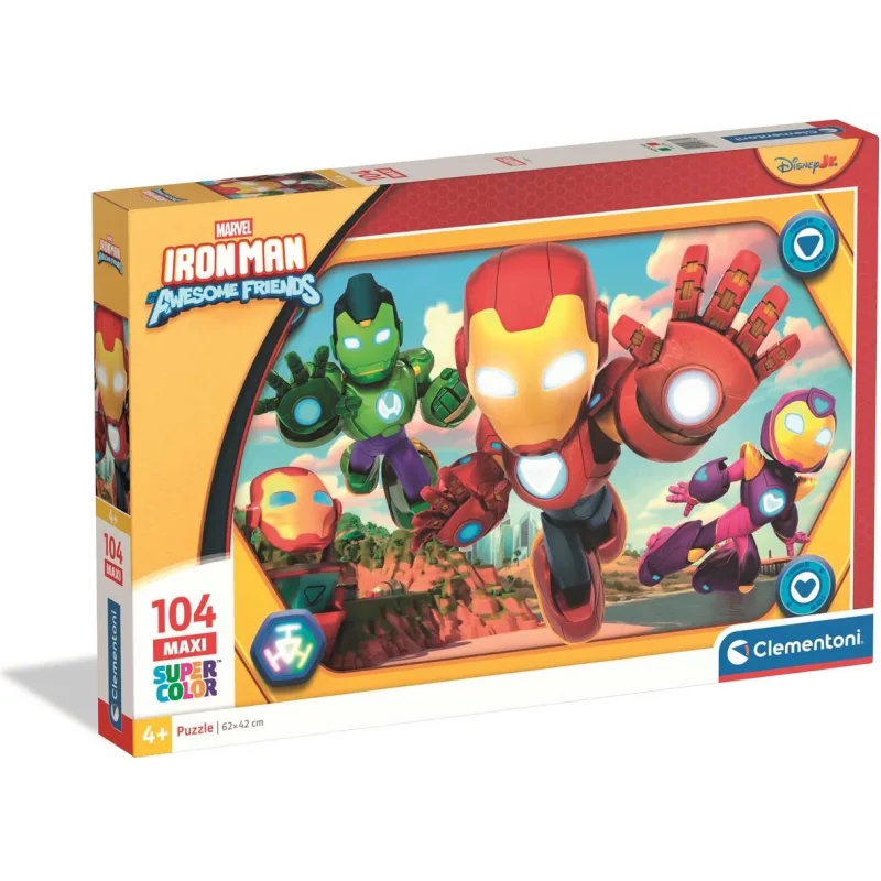 Puzzle pre deti Clementoni 104 dielikov MAXI Iron Man a jeho úžasní priatelia