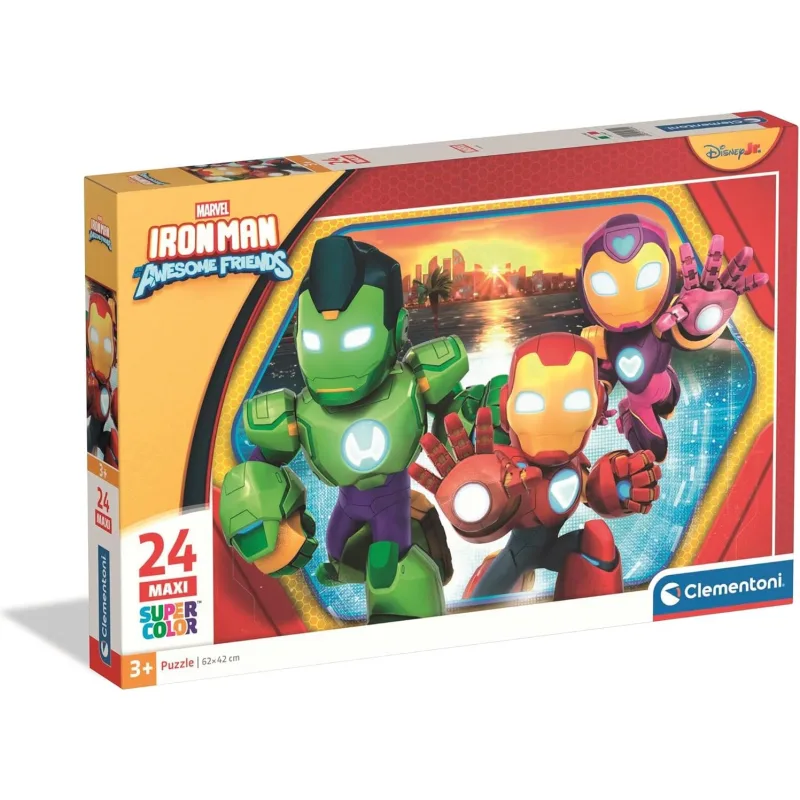 Puzzle pre deti Clementoni 24 dielikov MAXI Iron Man a jeho úžasní priatelia