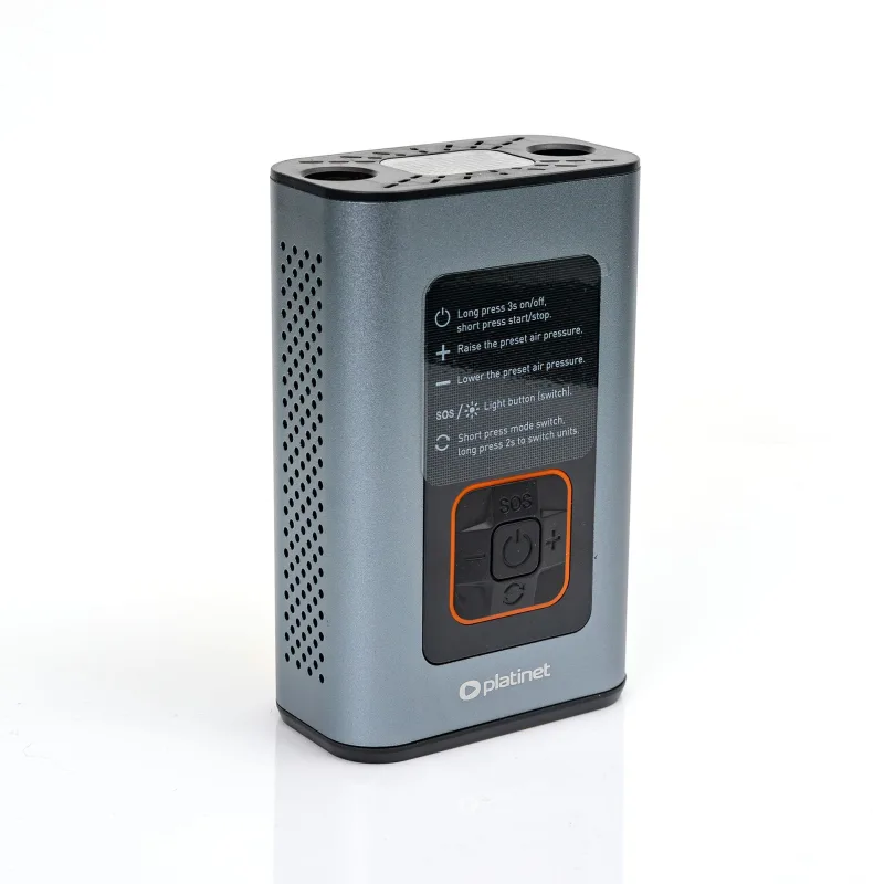 FELLOWES Platinet 3v1 Powerbanka 4000 mAh, digitální kapesní kompresor 10 BAR, LED svítilna, stříbrná PLAPTC22