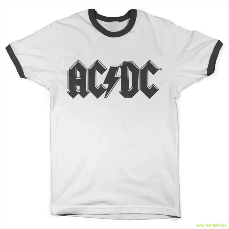 AC/DC Black Logo Retro Ringer (tričko)