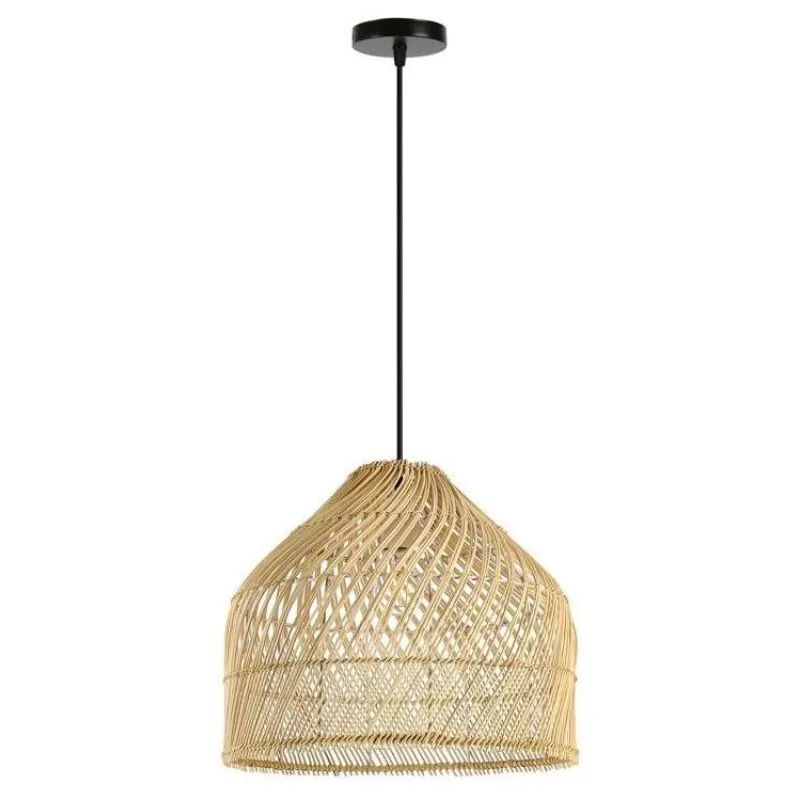 IMMAX BOHO PELO designové závěsné svítidlo, D40cm, E27, přírodní ratan (08264L)